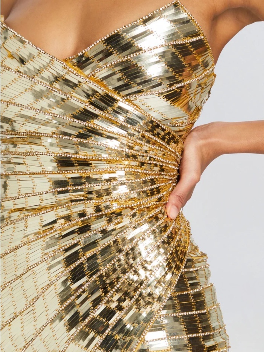 Retrofete Aura Gold Embellished Dress Size Large (L) $2198 NWOT - Picture 5 of 14